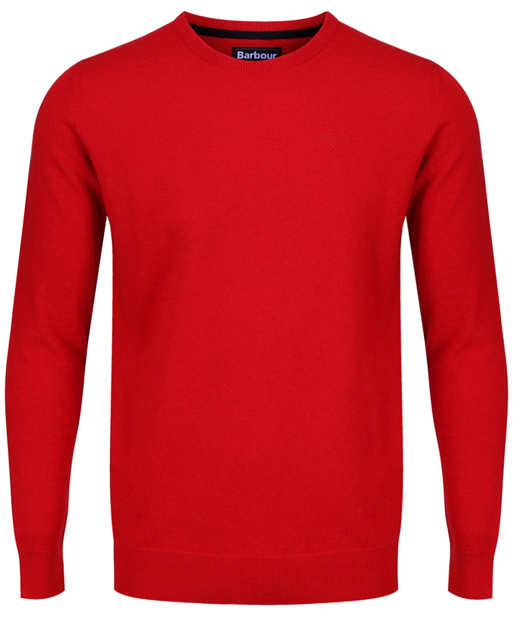 Men's Barbour Essential Lambswool Crew Neck Sweater - Chilli Red