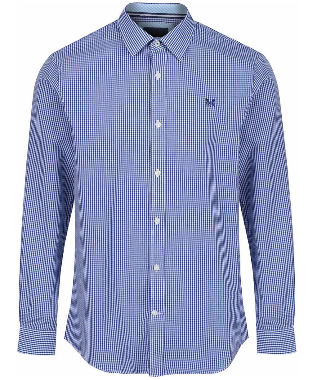 Men’s Crew Clothing Classic Micro Gingham Shirt - Ultra Marine