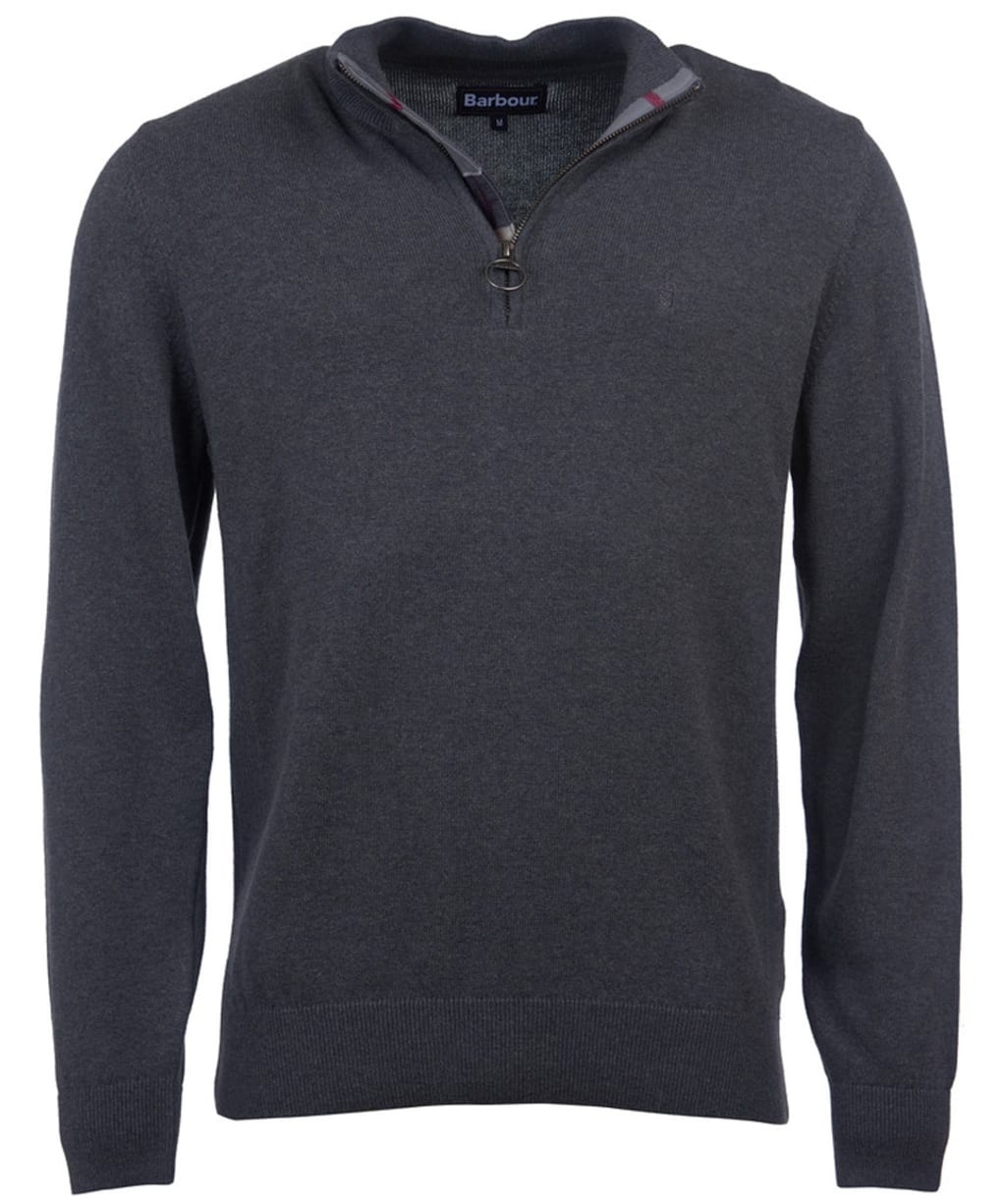 Men’s Barbour Cotton Half Zip Sweater - Charcoal Marl