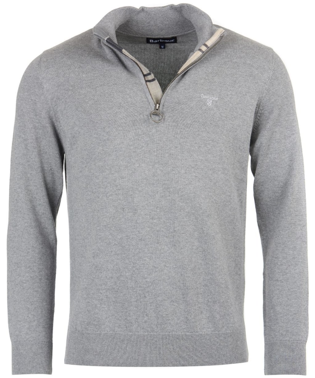 Men’s Barbour Cotton Half Zip Sweater - Grey Marl