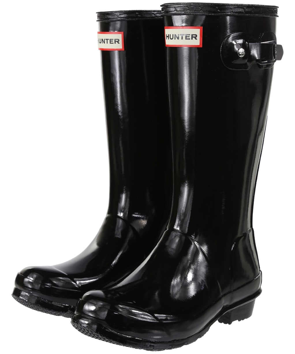 Hunter Original Kids Gloss Wellington Boots, 12-4 - Black