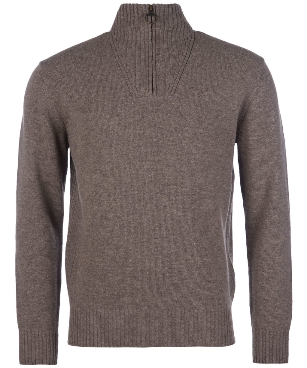 Men's Barbour Essential Wool Half Zip Sweater - Dark Stone