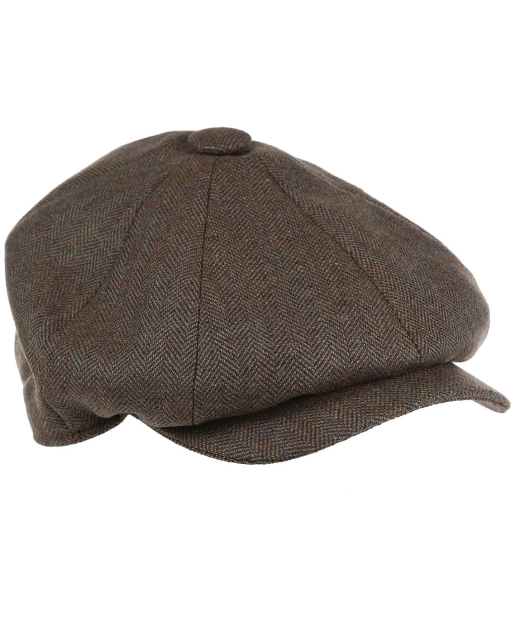 Men's Schöffel Newsboy Cap - Loden Green Herringbone Tweed
