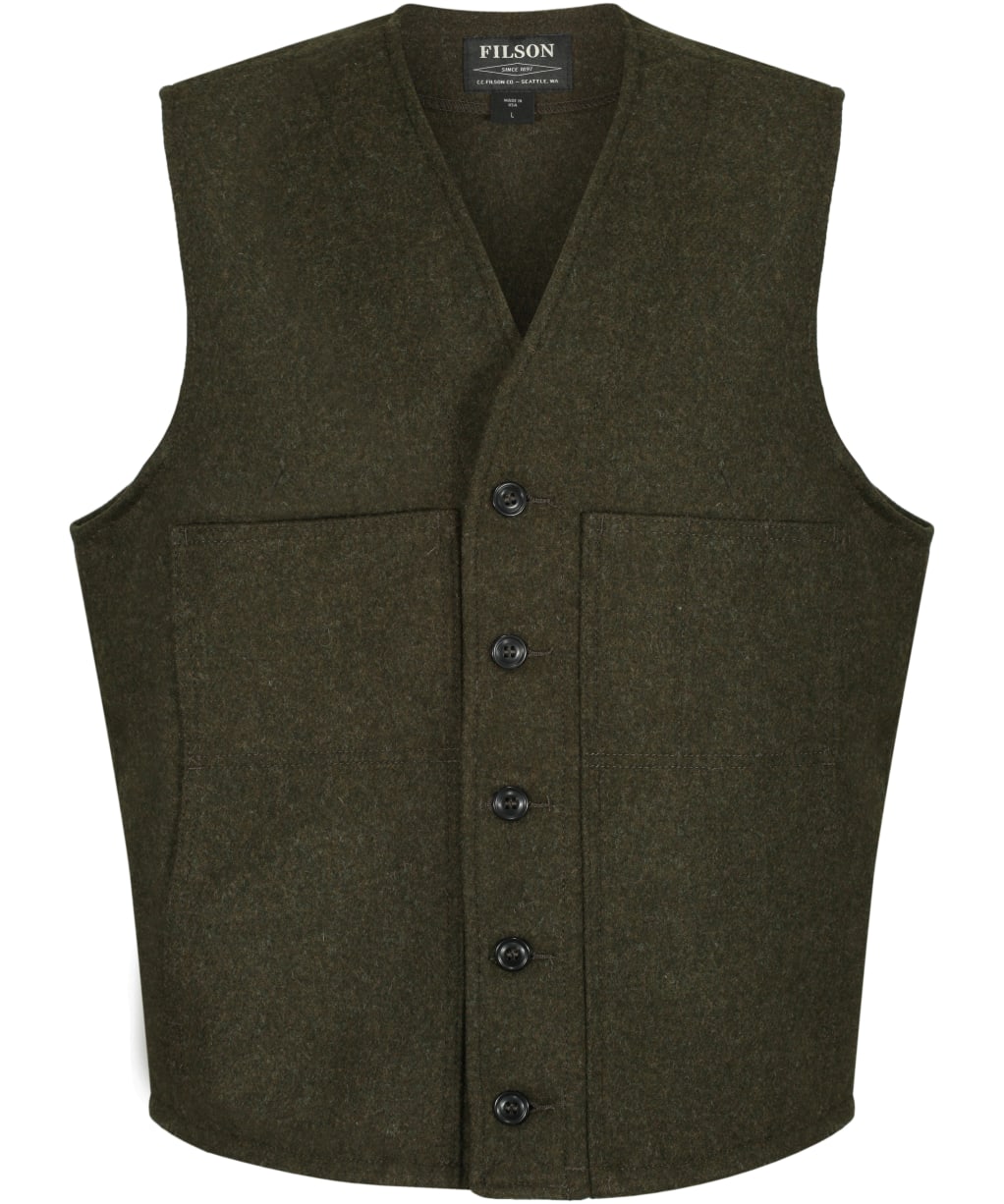 Men's Filson Mackinaw Wool Vest - Forest Green