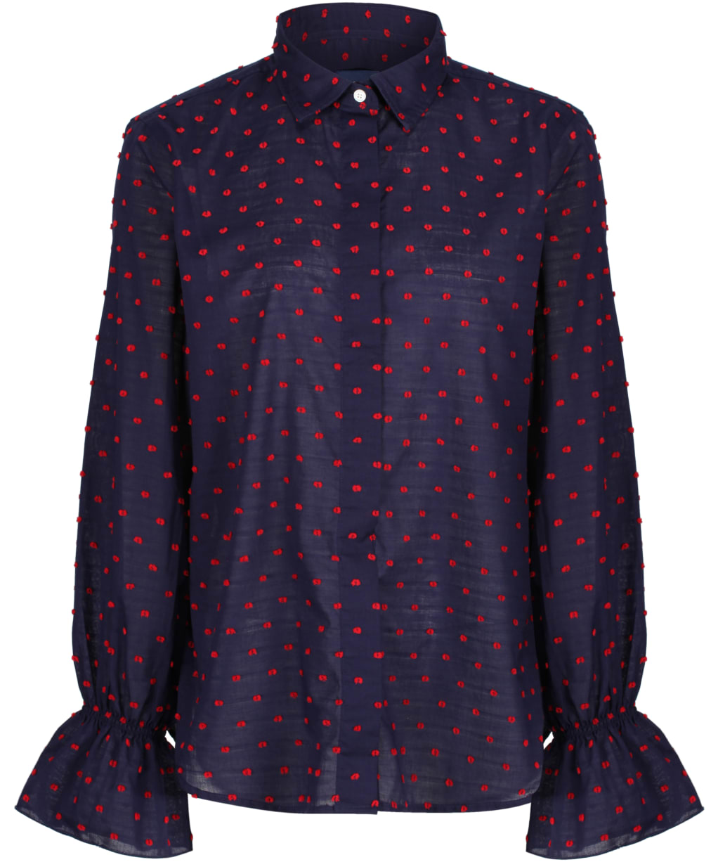 Gant Smock Dot Shirt                          - Classic Blue