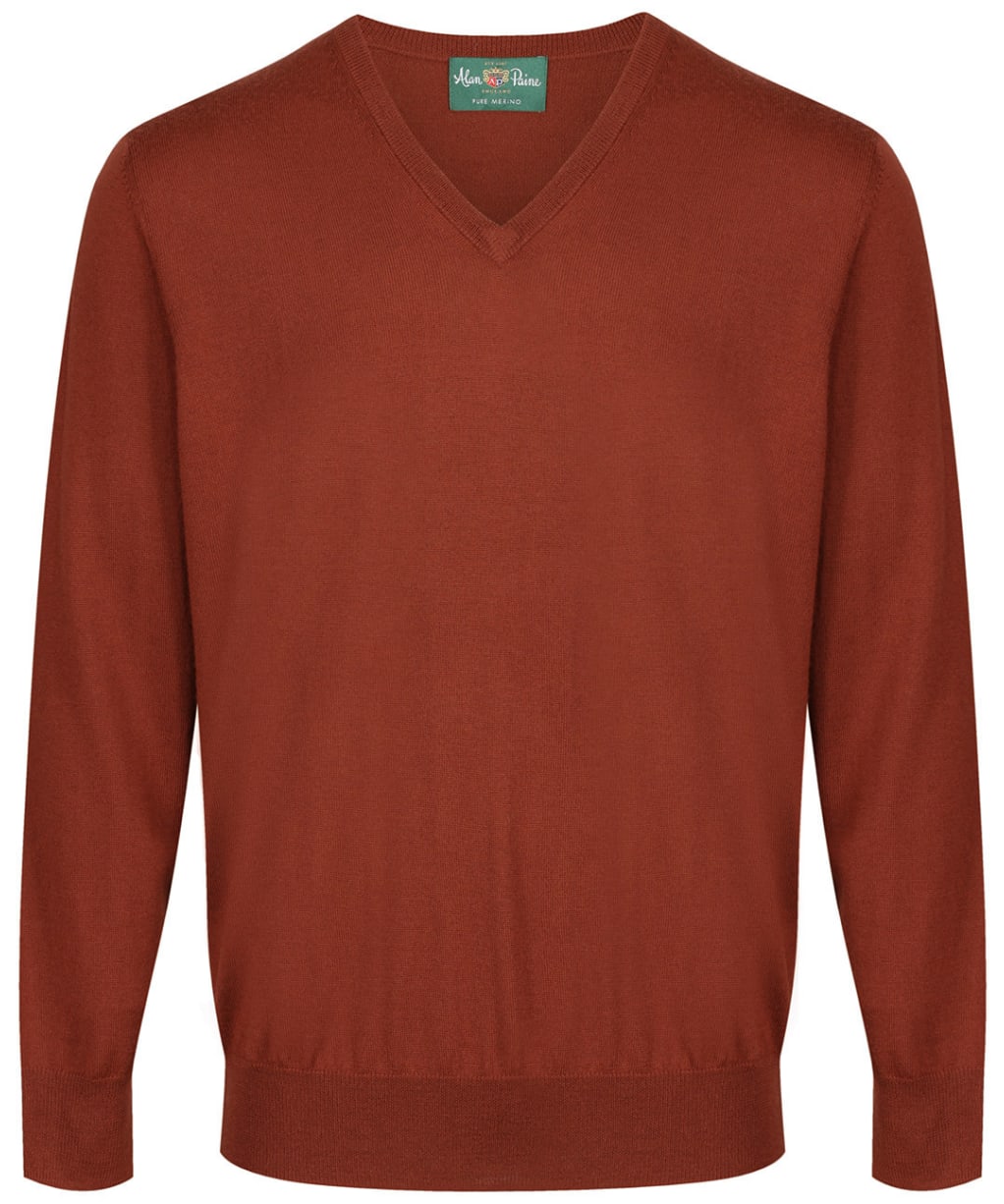 Men's Alan Paine Millbreck V-Neck Sweater - Rust