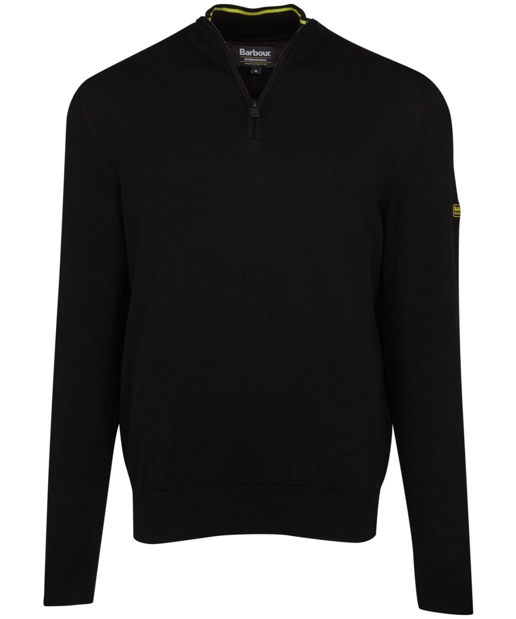 Men’s Barbour International Cotton Half Zip Sweater - Black