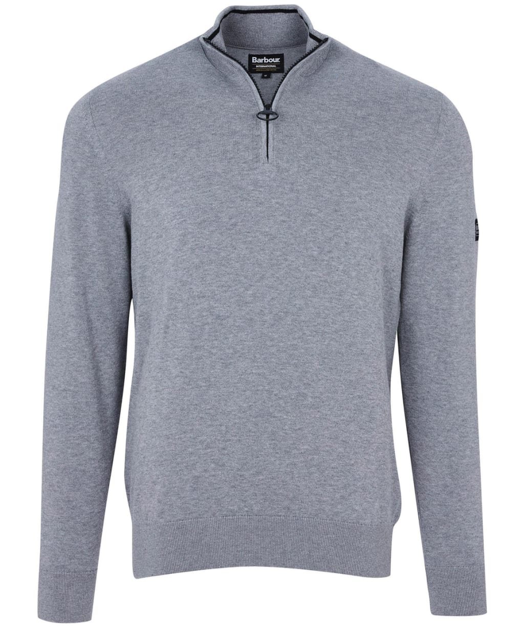 Men’s Barbour International Cotton Half Zip Sweater - Anthracite Marl