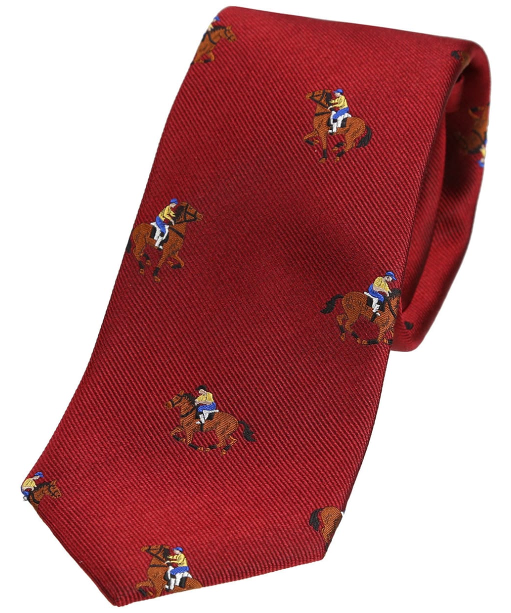 Men's Soprano Horse Racing Woven Tie - Dark Red