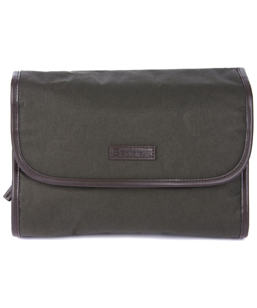 Men’s Barbour Wax Hanging Washbag - Olive