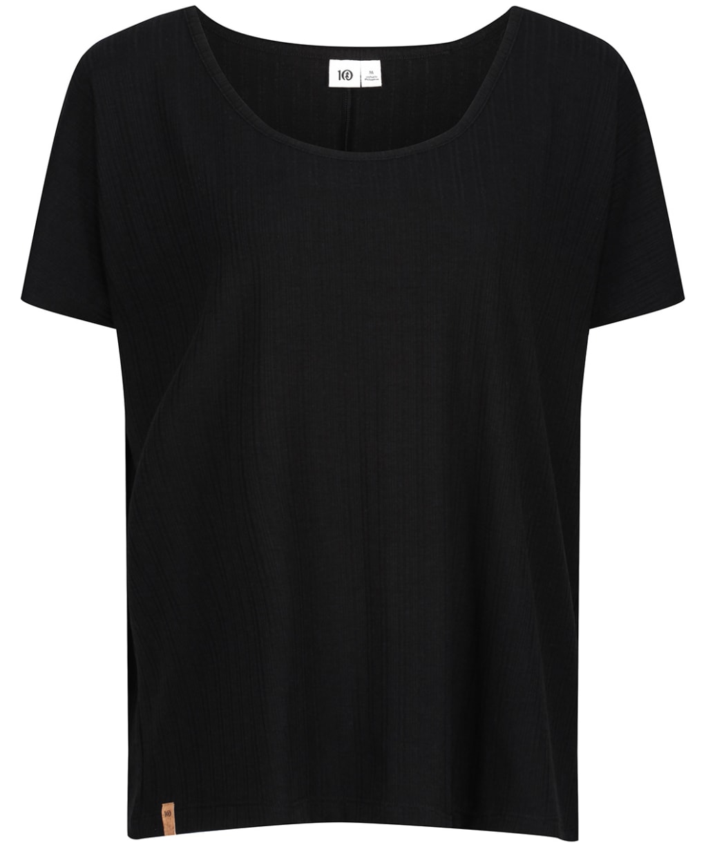 Women’s Tentree Ribbed Scoop Neck T-Shirt - Meteorite Black
