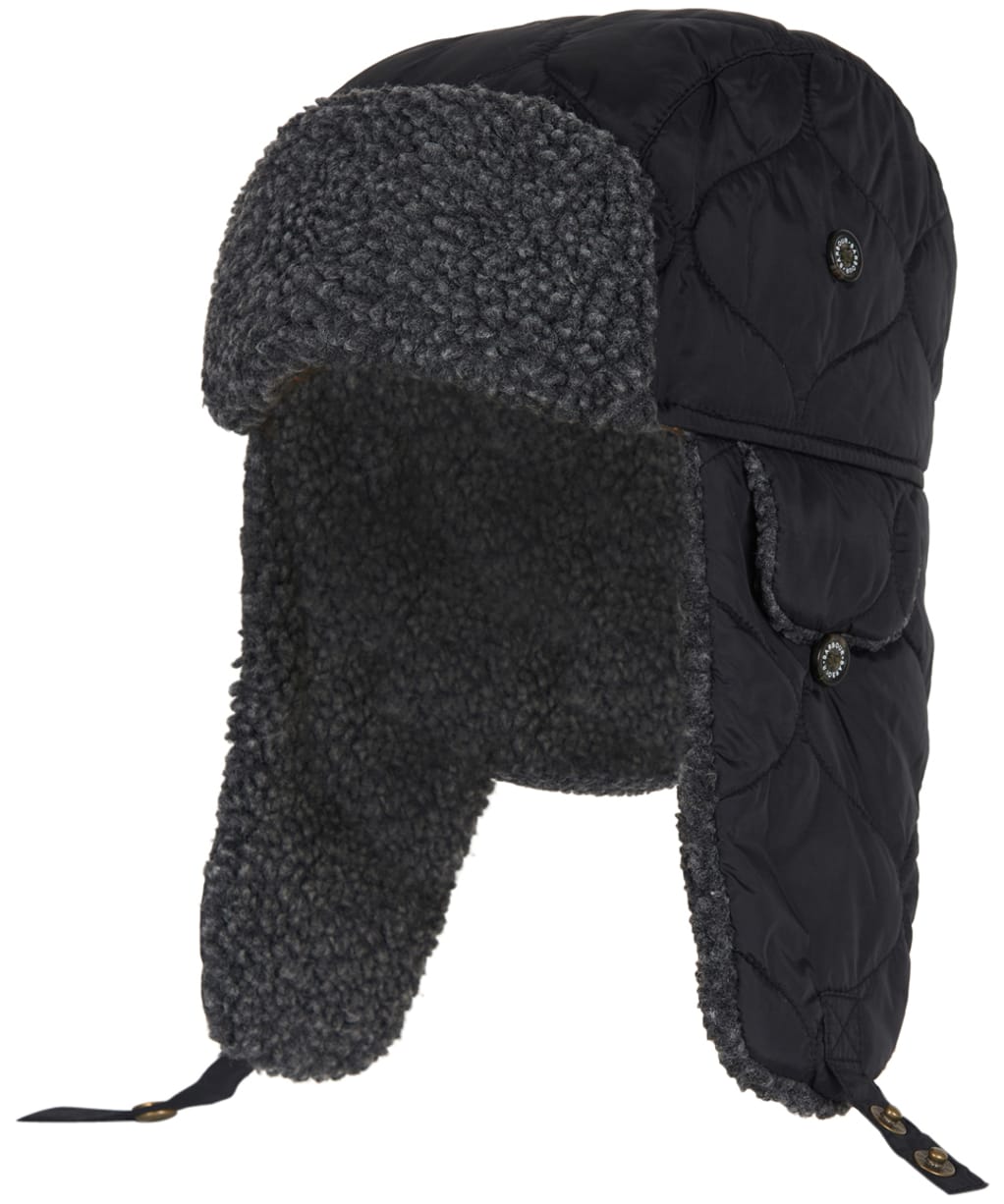 Men’s Barbour Sandbay Quilted Trapper Hat - Black