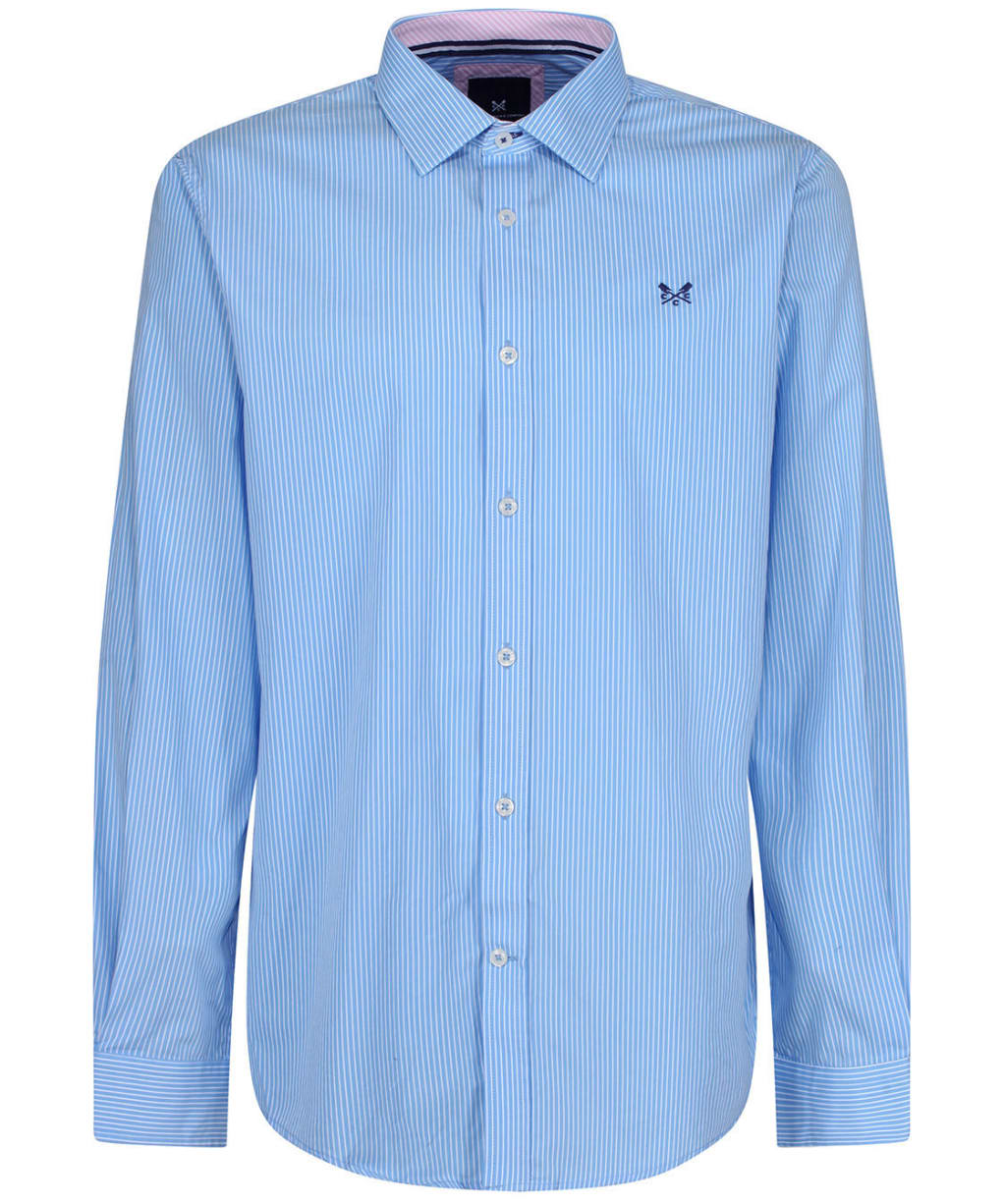 Men’s Crew Clothing Classic Micro Stripe Shirt - Sky