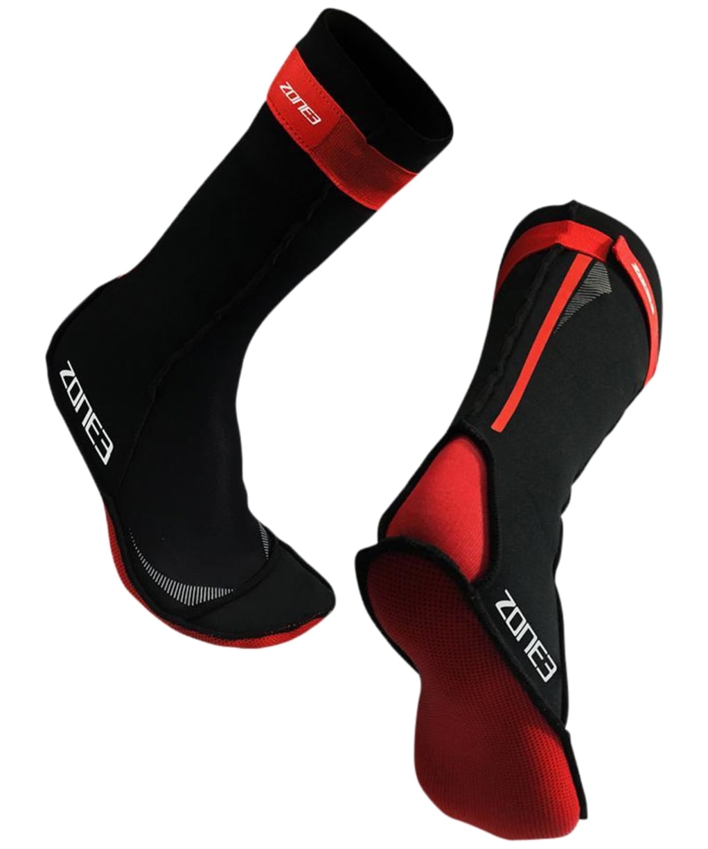 Zone3 Neoprene Swim Socks - Black / Red