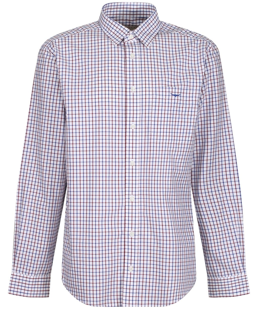 Men’s R.M. Williams Collins Shirt - Navy / Burgundy / White