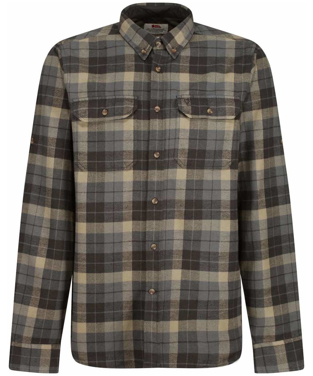 Men's Fjallraven Singi Heavy Flannel Long Sleeve Shirt - SUPER GREY/STGY