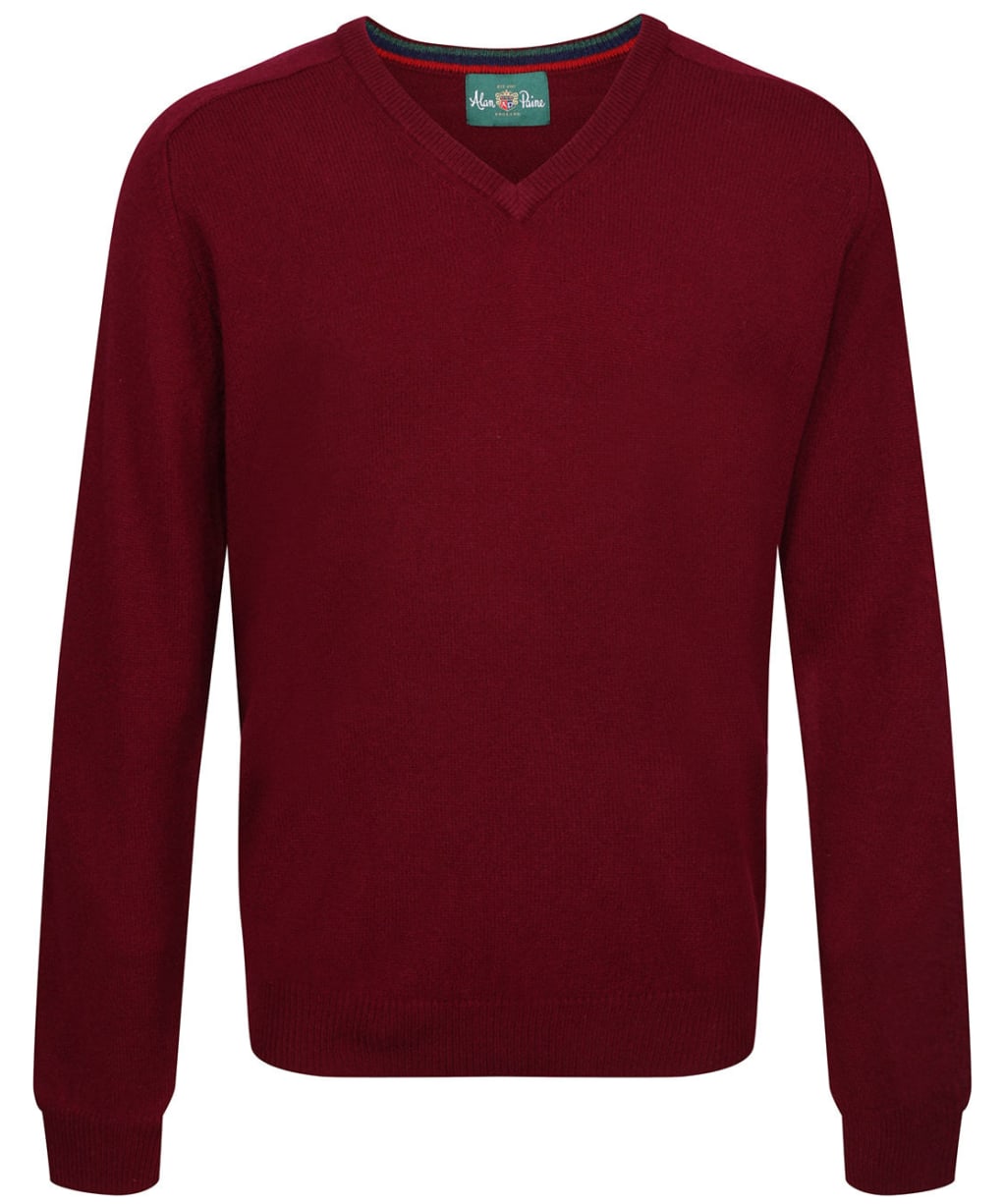 Men's Alan Paine Streetly V-Neck Pullover - Bordeaux