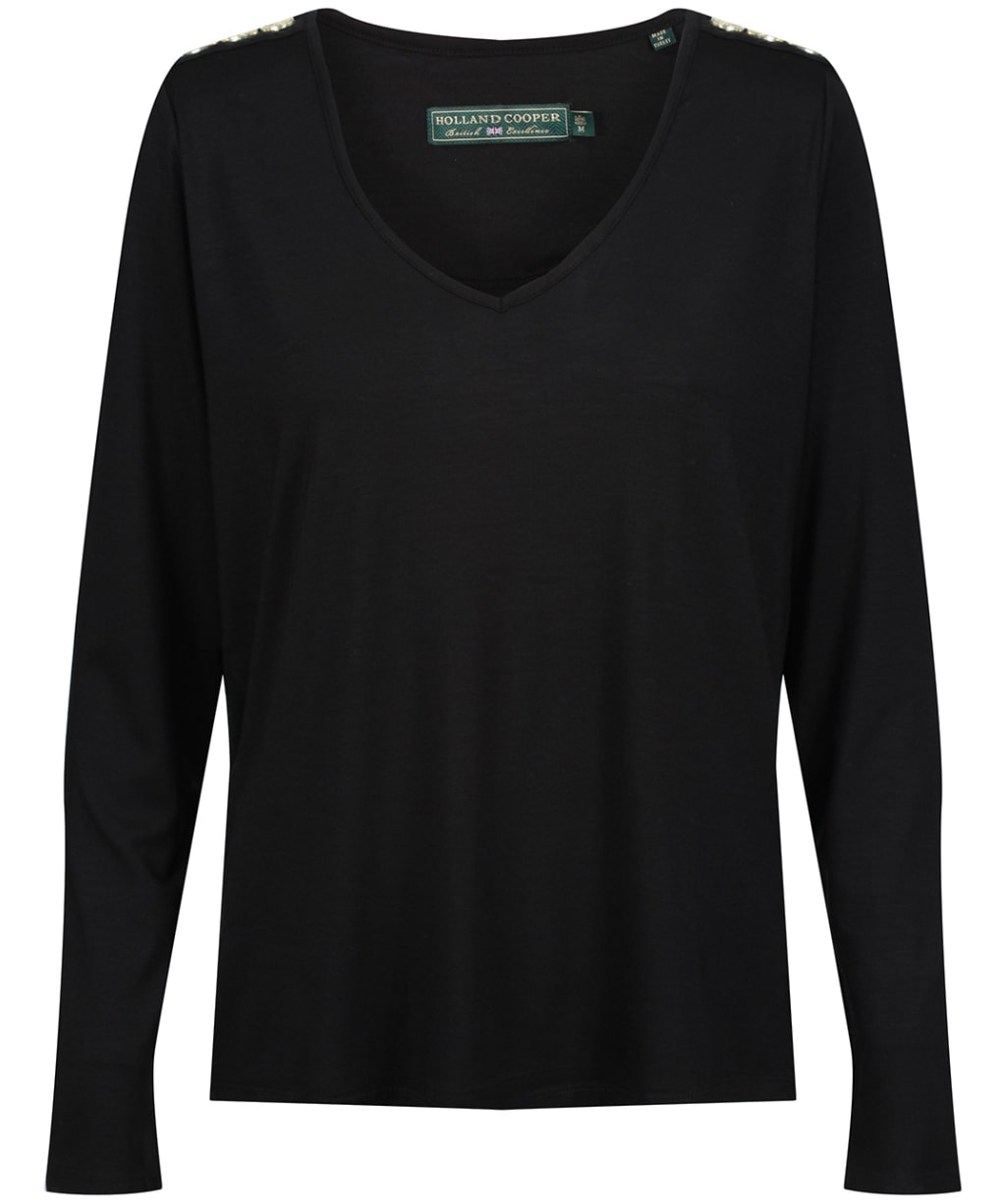 Women’s Holland Cooper Long Sleeve Vee Neck Tee - Black