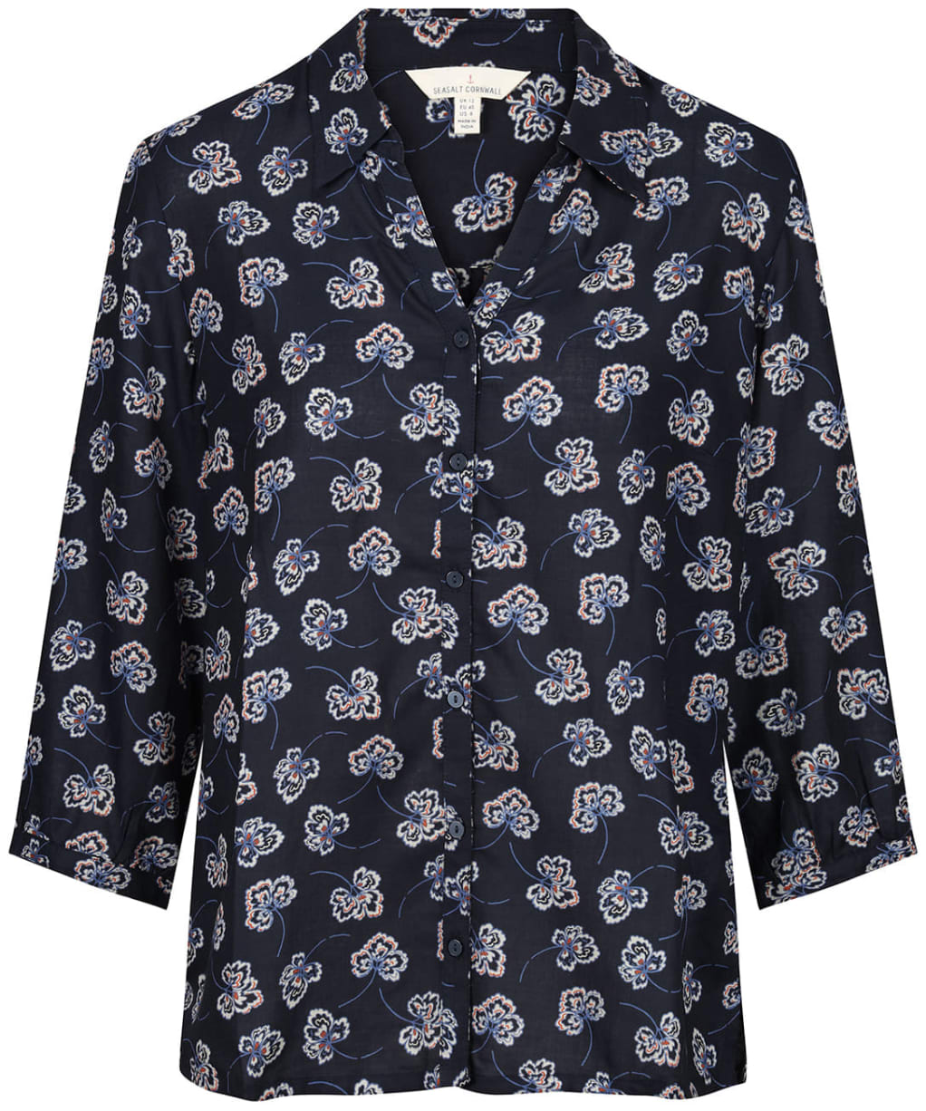 Women's Seasalt Brea Hill Shirt - Marble Leaf Dark Night