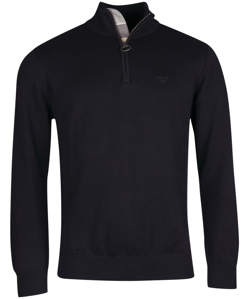 Men’s Barbour Cotton Half Zip Sweater - Black