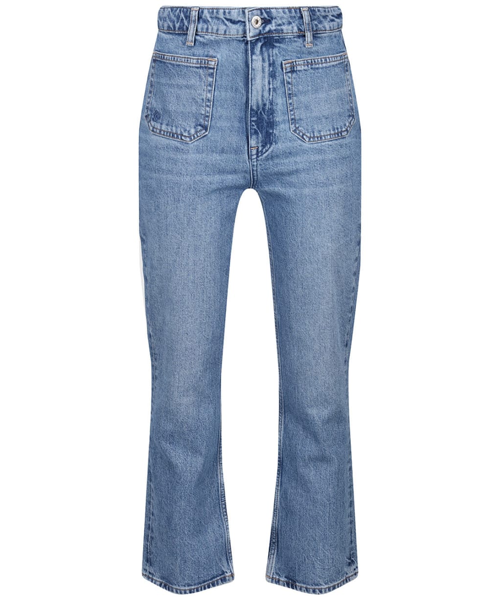 Women’s GANT Cropped Flare Jeans - Mid Blue Broken Indigo