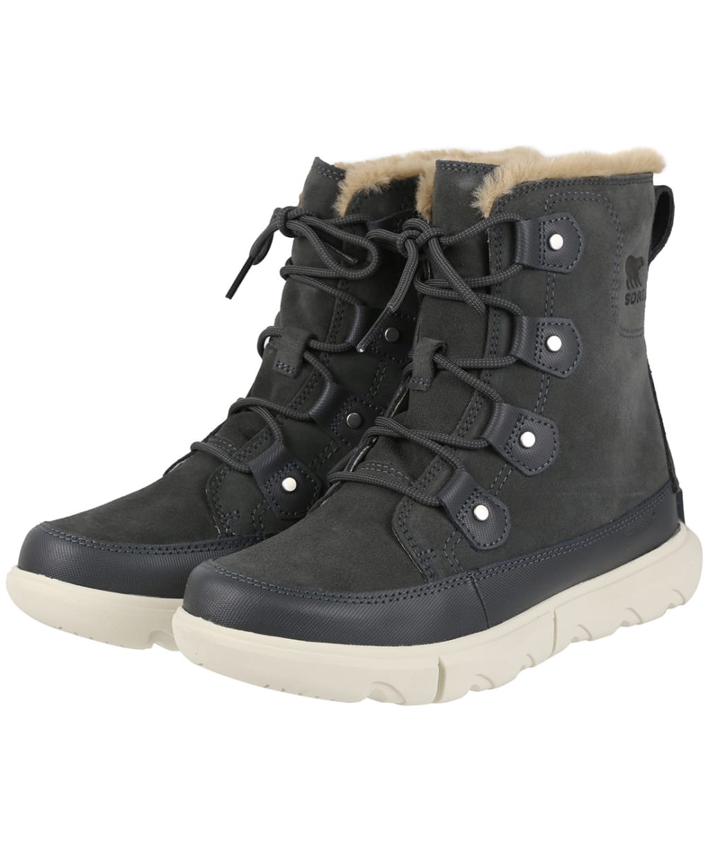Women’s Sorel Explorer II Joan Faux Fur Waterproof Boots - Grill / Fawn
