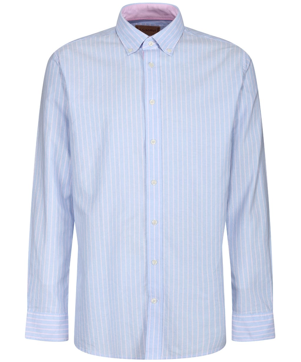 Men’s Schoffel Soft Oxford Tailored Shirt – Stripe - Blue / Pink Stripe