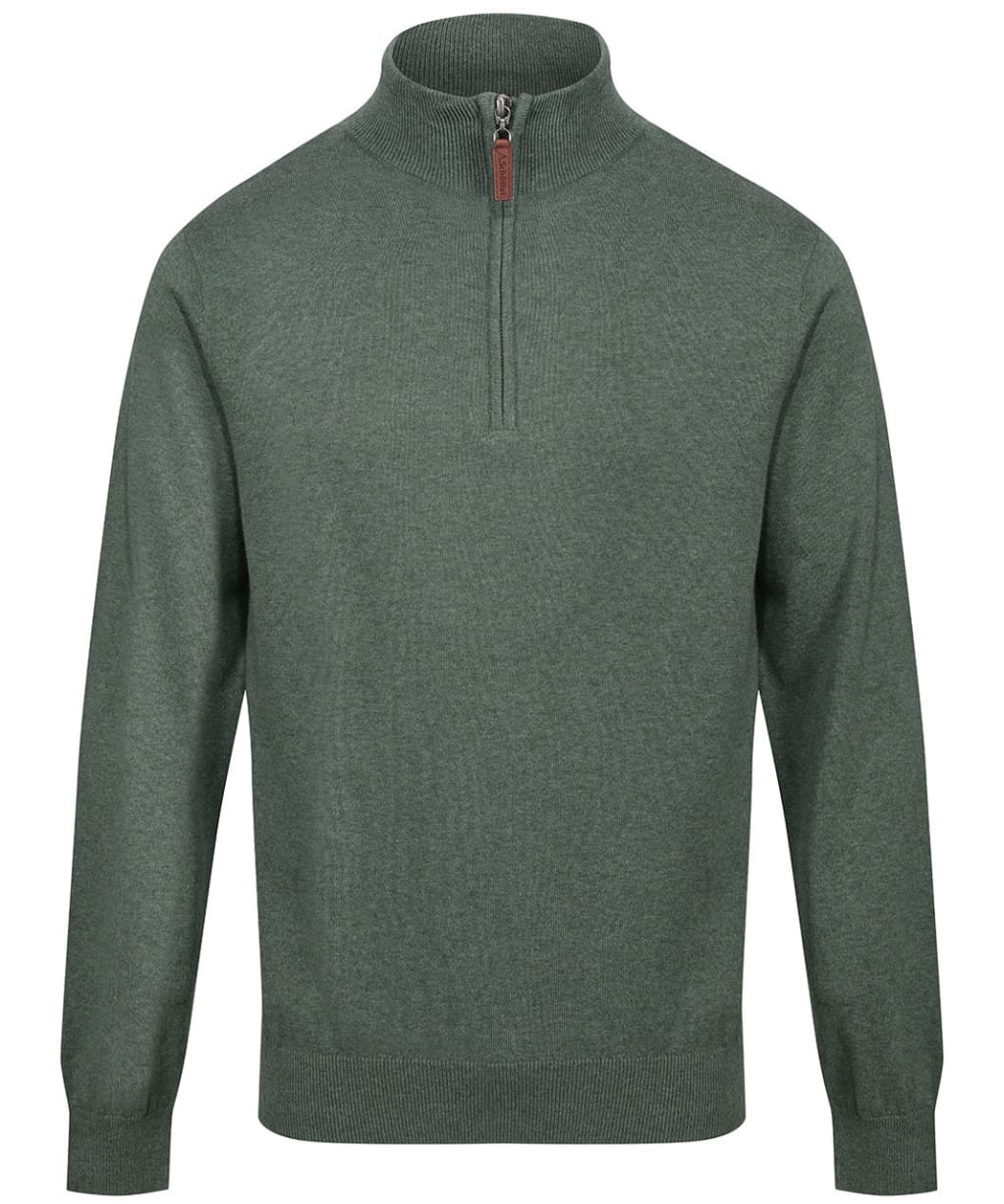 Men’s Schoffel Pima Cotton 1/4 Zip Jumper - Country Green