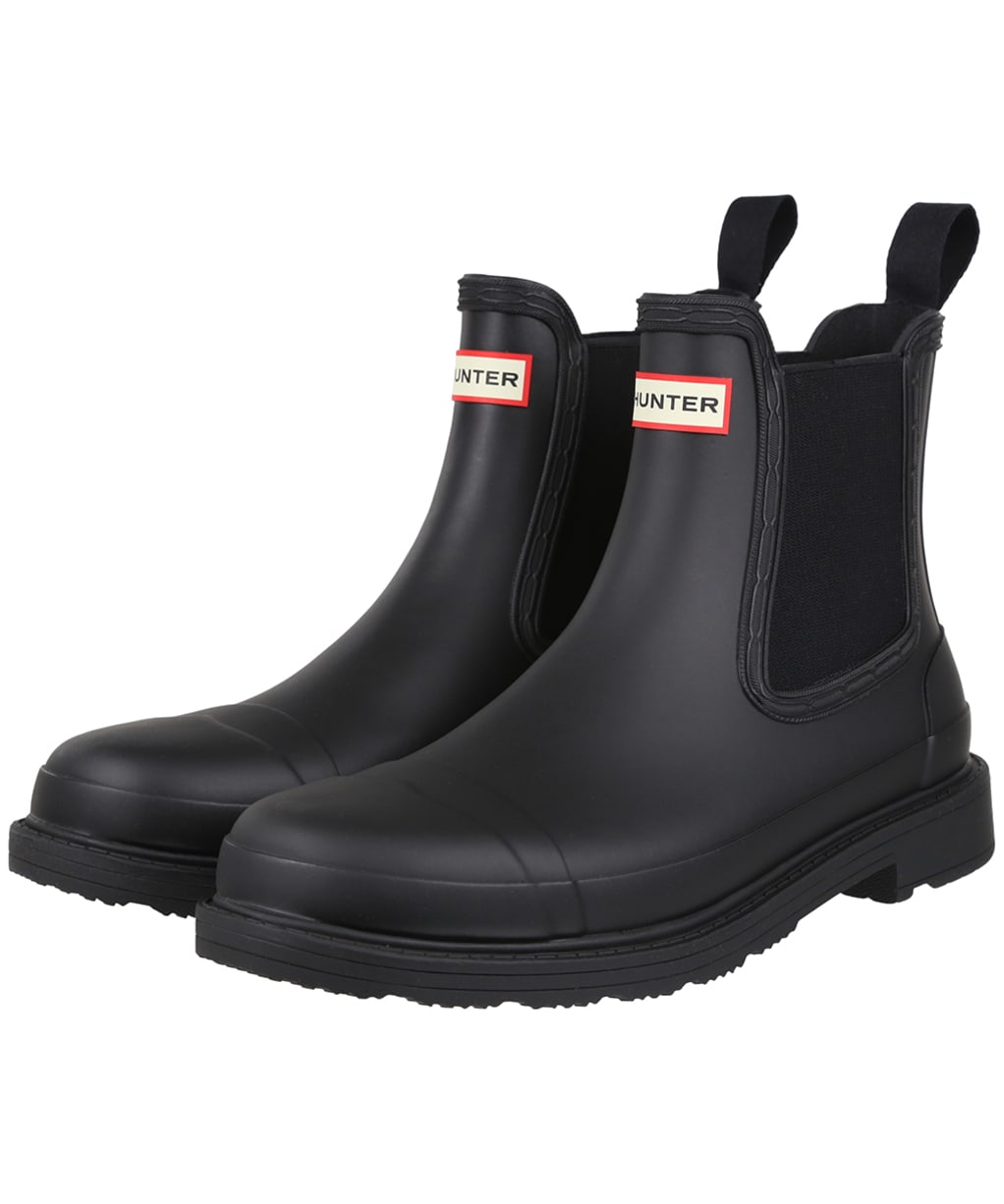 Women's Hunter Original Commando Chelsea Wellington Boots - Black