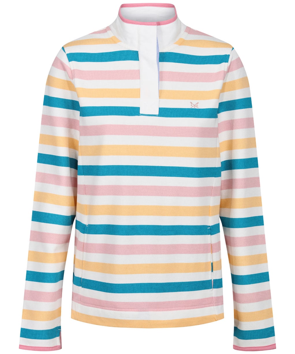 Women’s Crew Clothing Padstow Sweat - Apricot / White / Coral