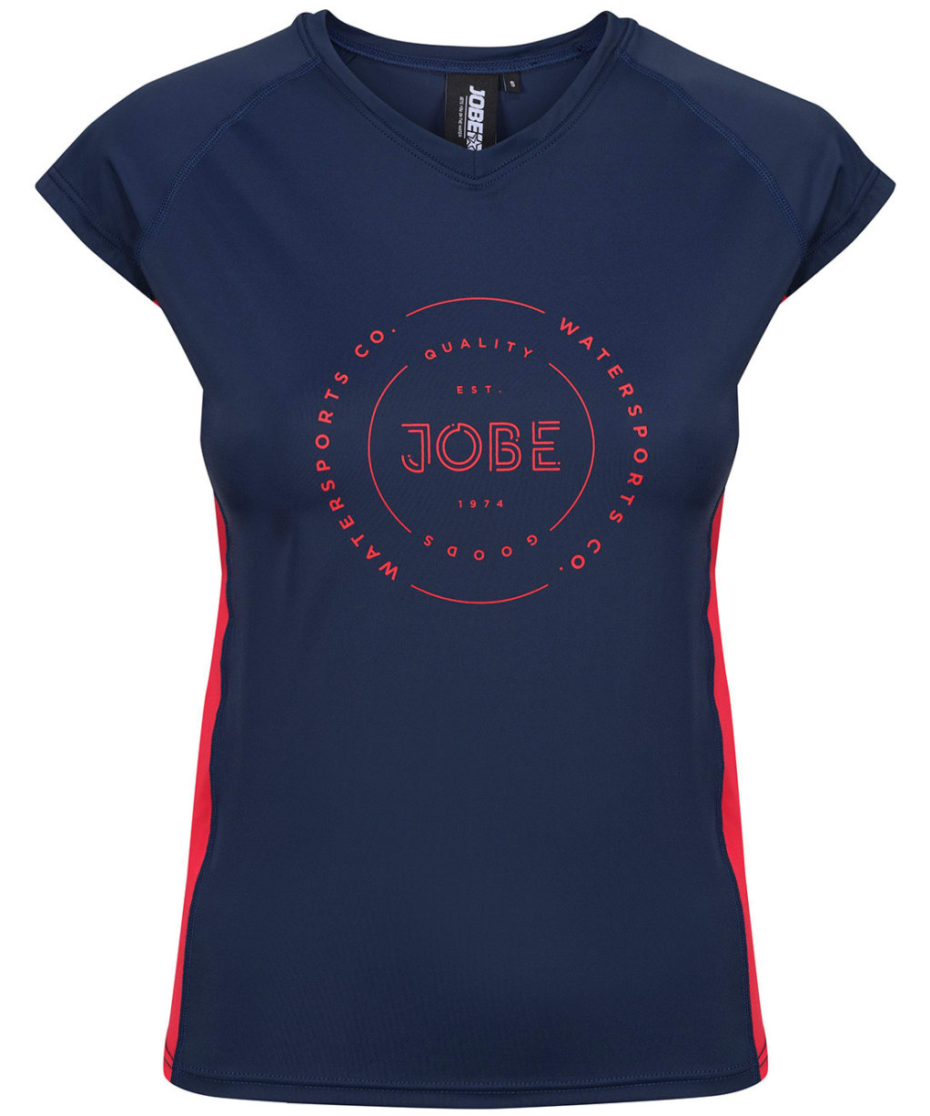 Women’s Jobe Rash Guard Short Sleeve V-Neck - Midnight Blue