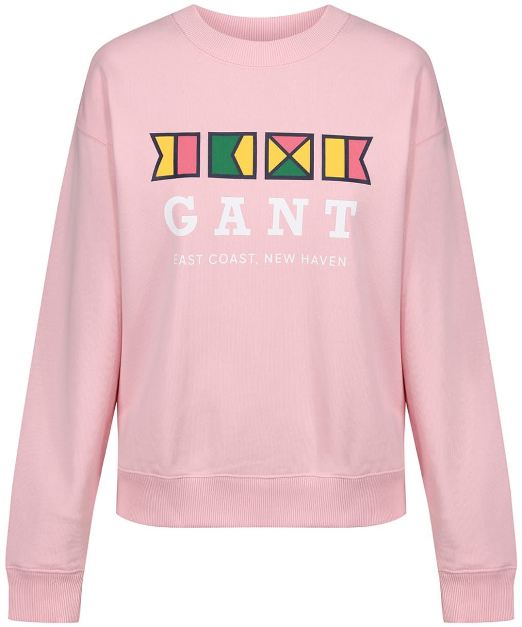 Women’s GANT Flags Crew Neck Sweater - Preppy Pink