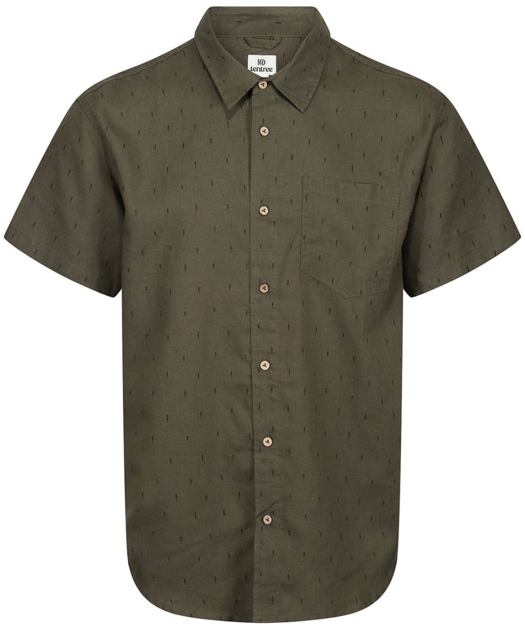 Men’s Tentree Small Tree Mancos Short Sleeve Shirt - Olive Night Green