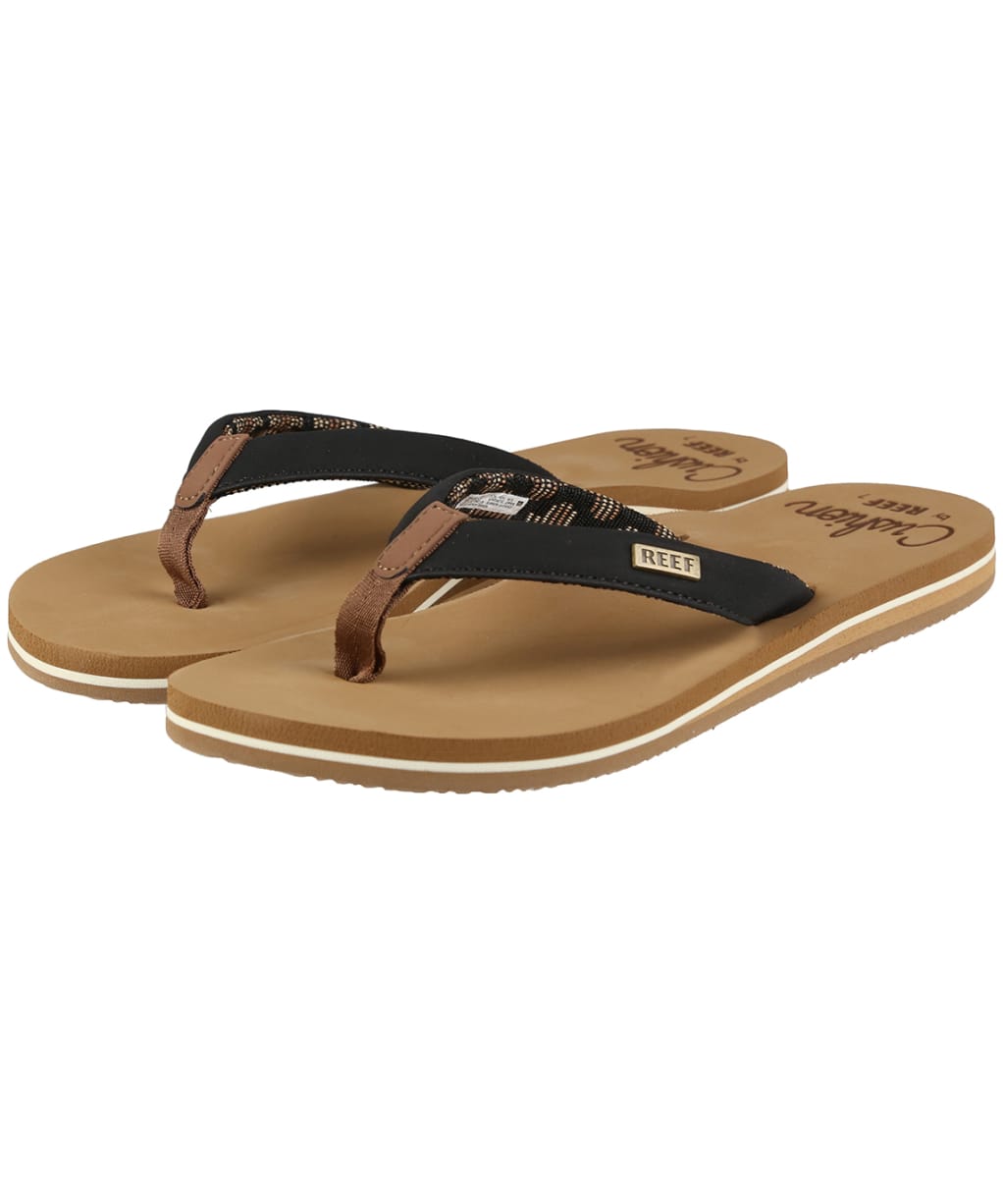 Women’s Reef Cushion Sands Flip Flops - Black / Tan