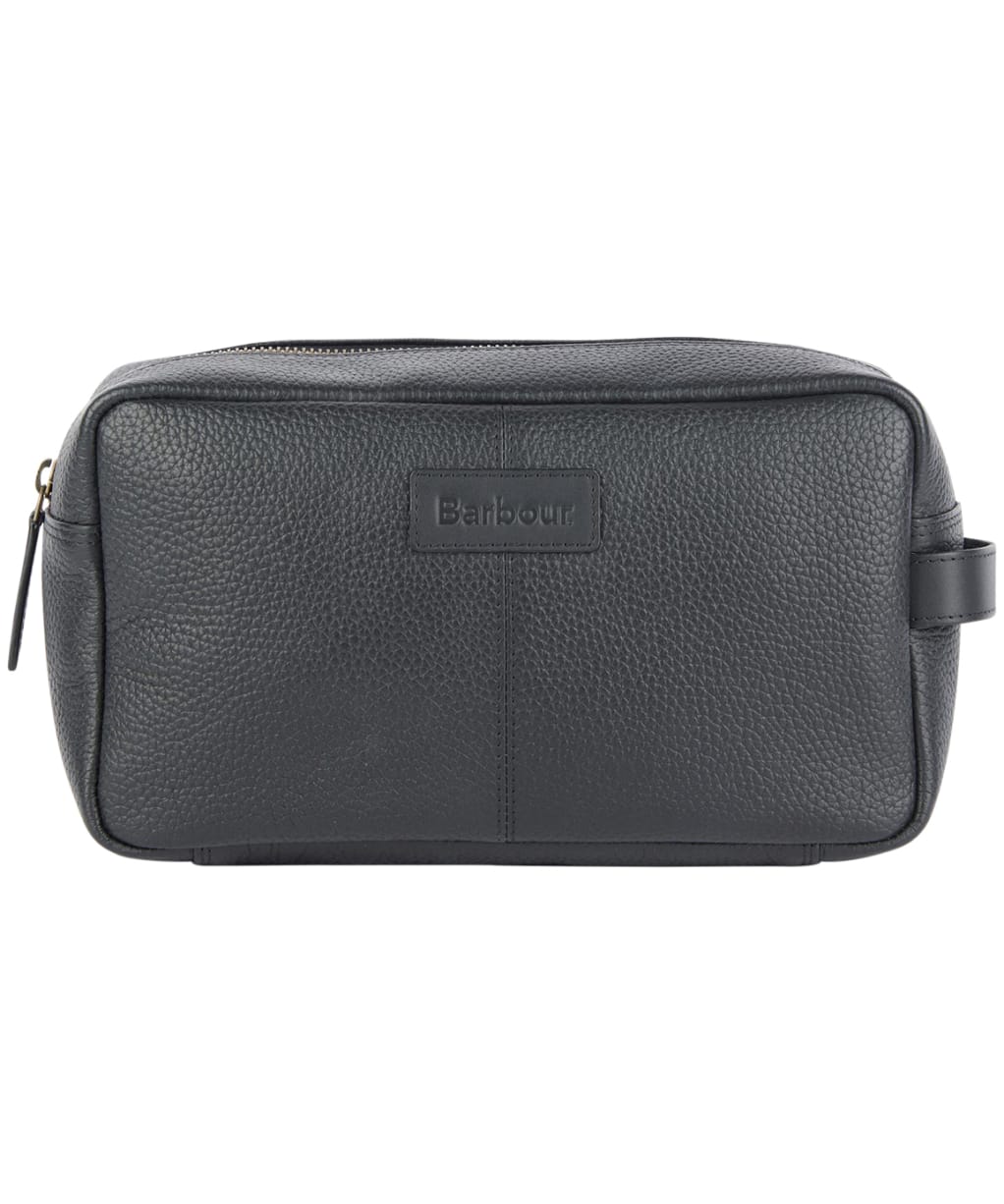 Men’s Barbour Highgate Leather Washbag - Black