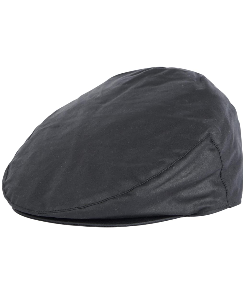 Men's Barbour Waxed Flat Cap - BLACK/GREYSTONE
