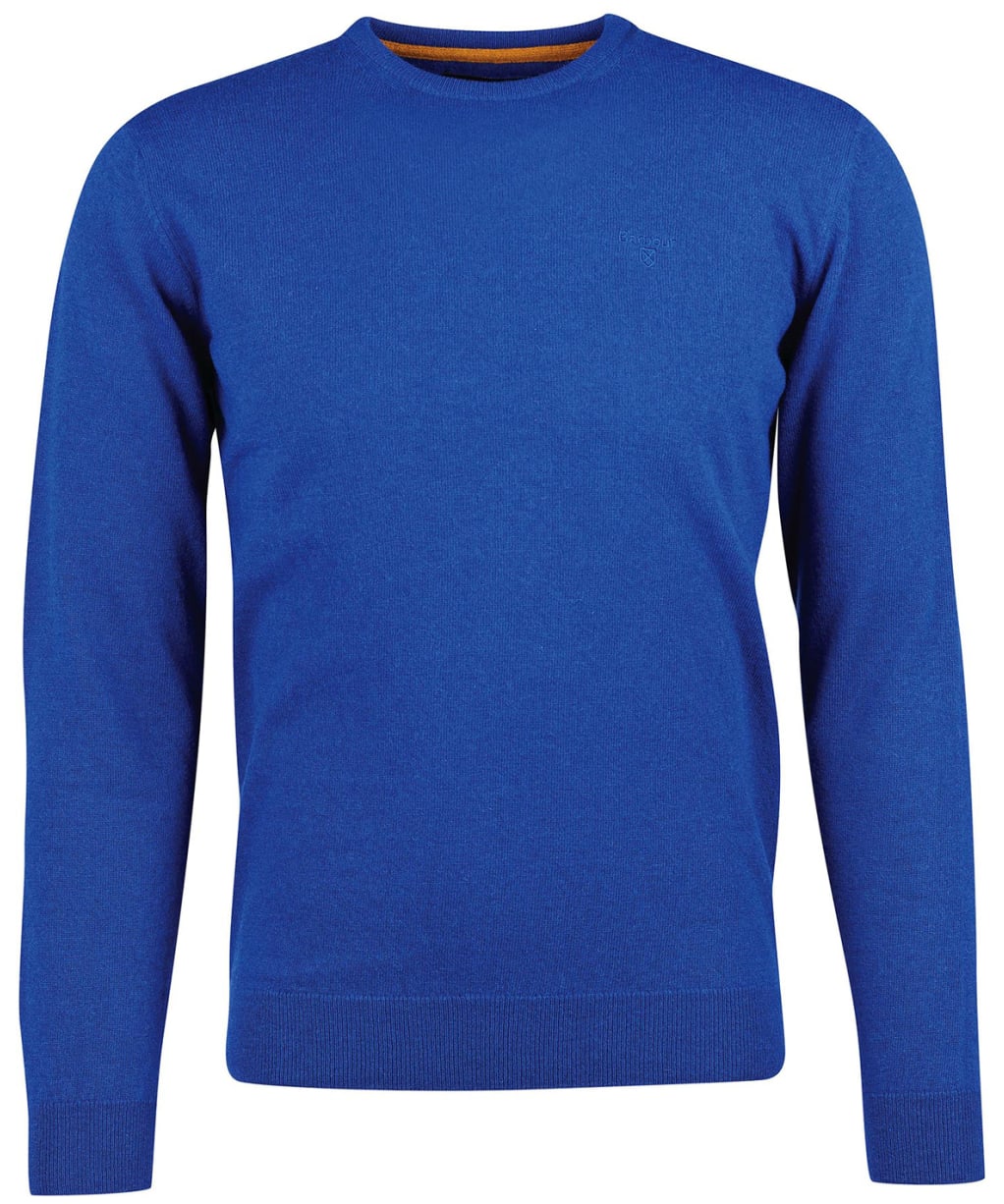 Men's Barbour Essential Lambswool Crew Neck Sweater - Bright Blue