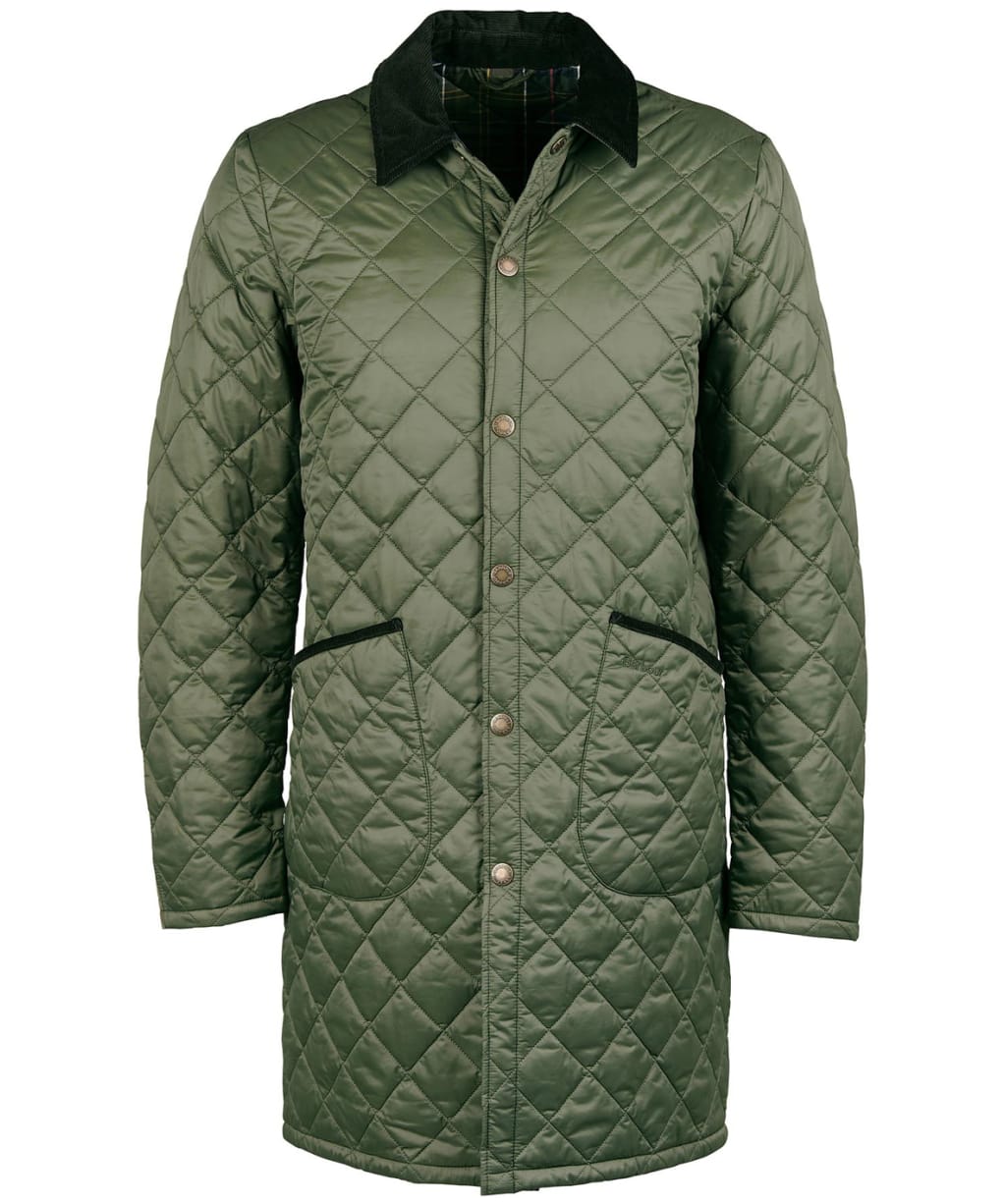 Men's Barbour Long Liddesdale Quilted Jacket - Olive