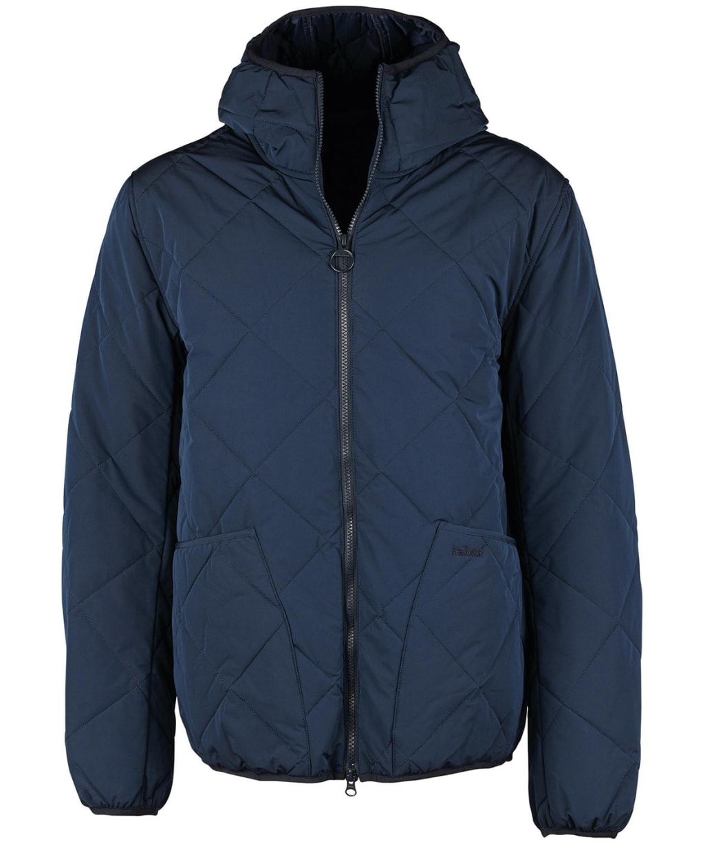 Men's Barbour Hooded Liddesdale Quilted Jacket - Navy