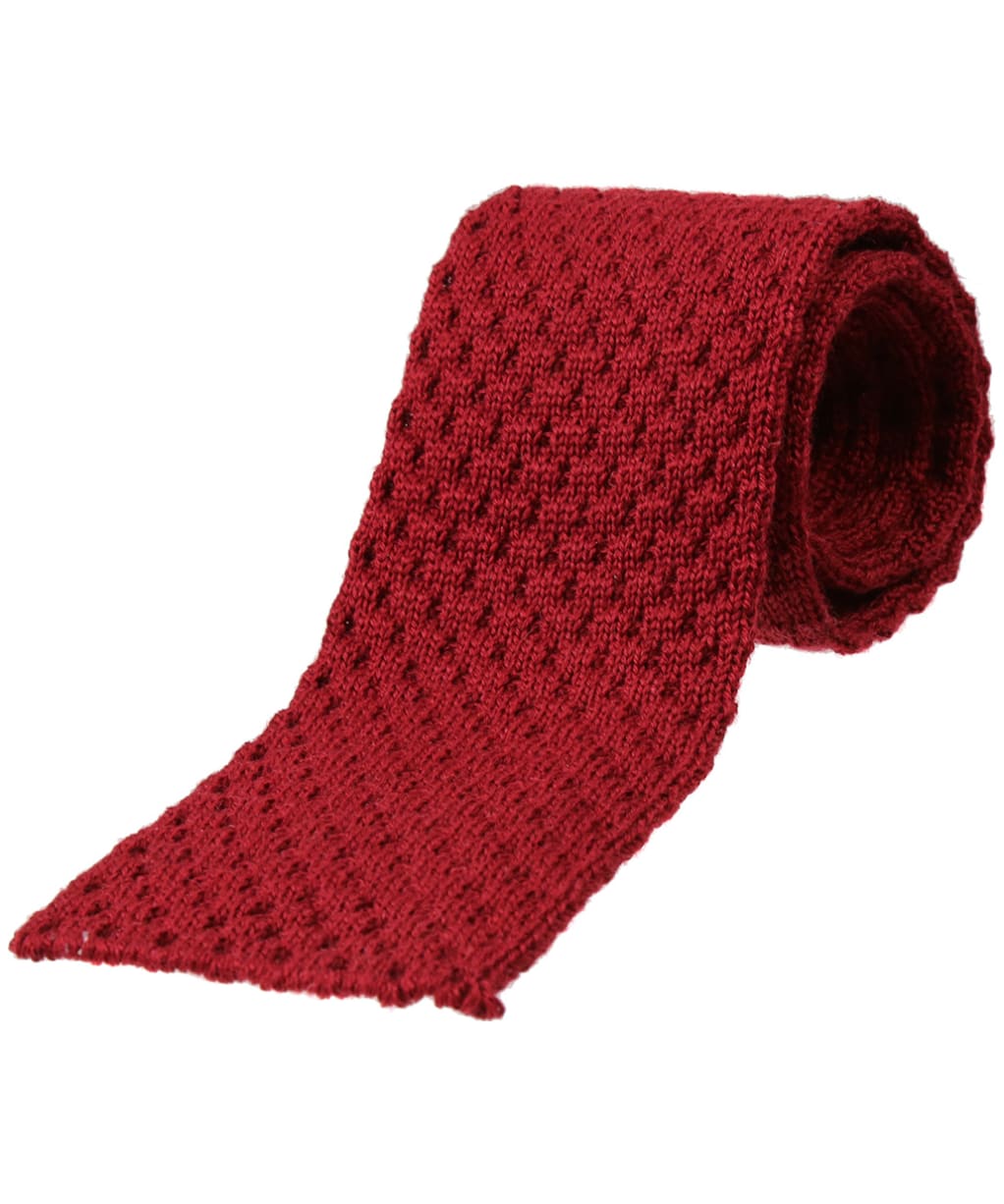 Men's Alan Paine Knitted Wool Tie - Bordeaux
