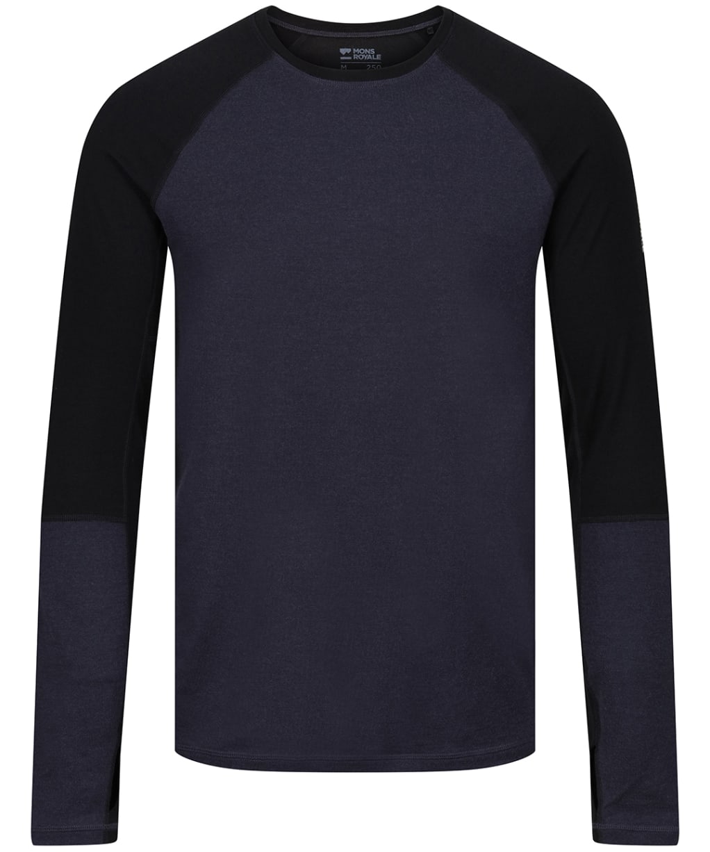 Men’s Mons Royale Olympus LS Merino Top - Black / 9 Iron 