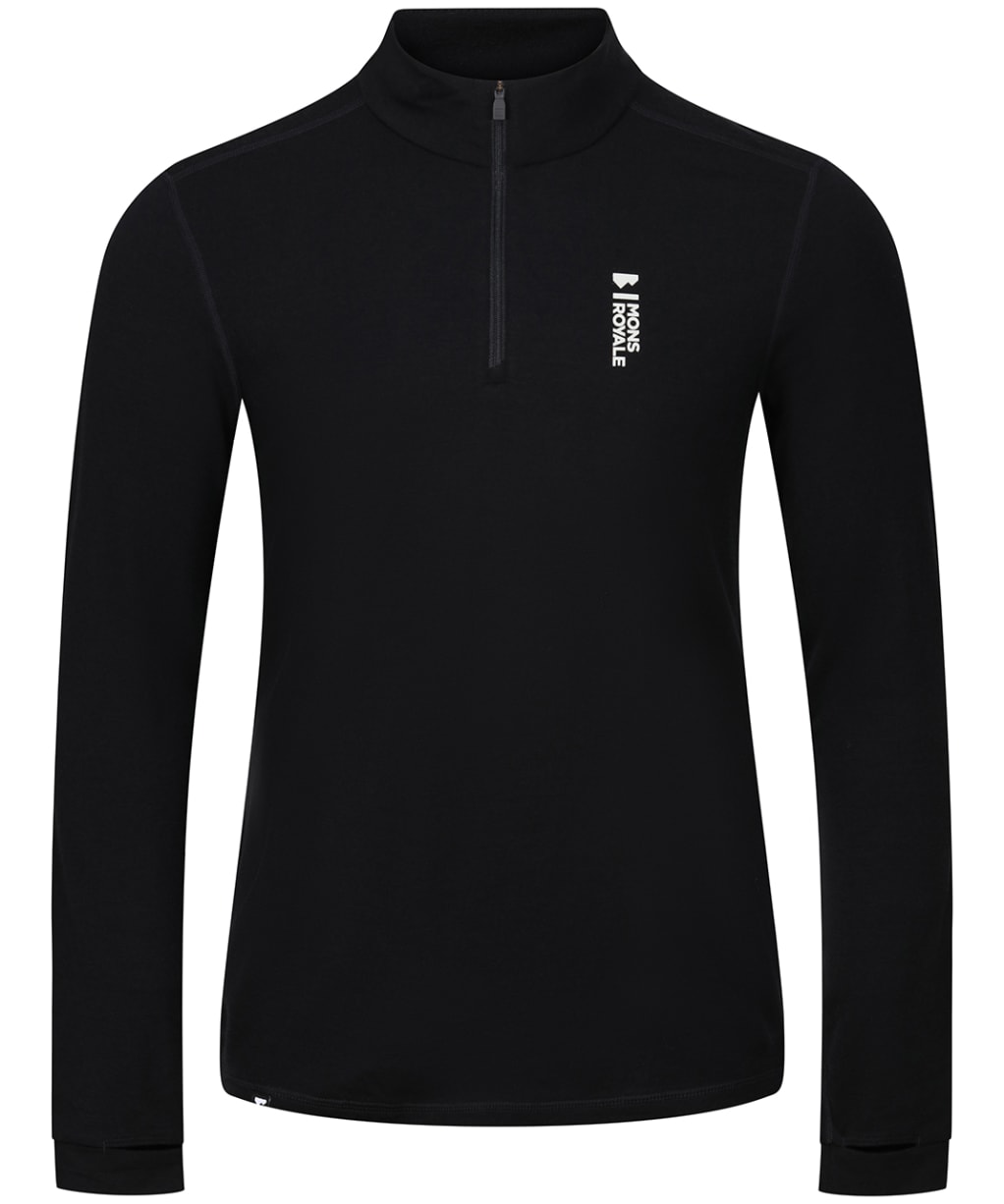 Men’s Mons Royale Cascade Merino Flex 200 1/4 Zip Top - Black