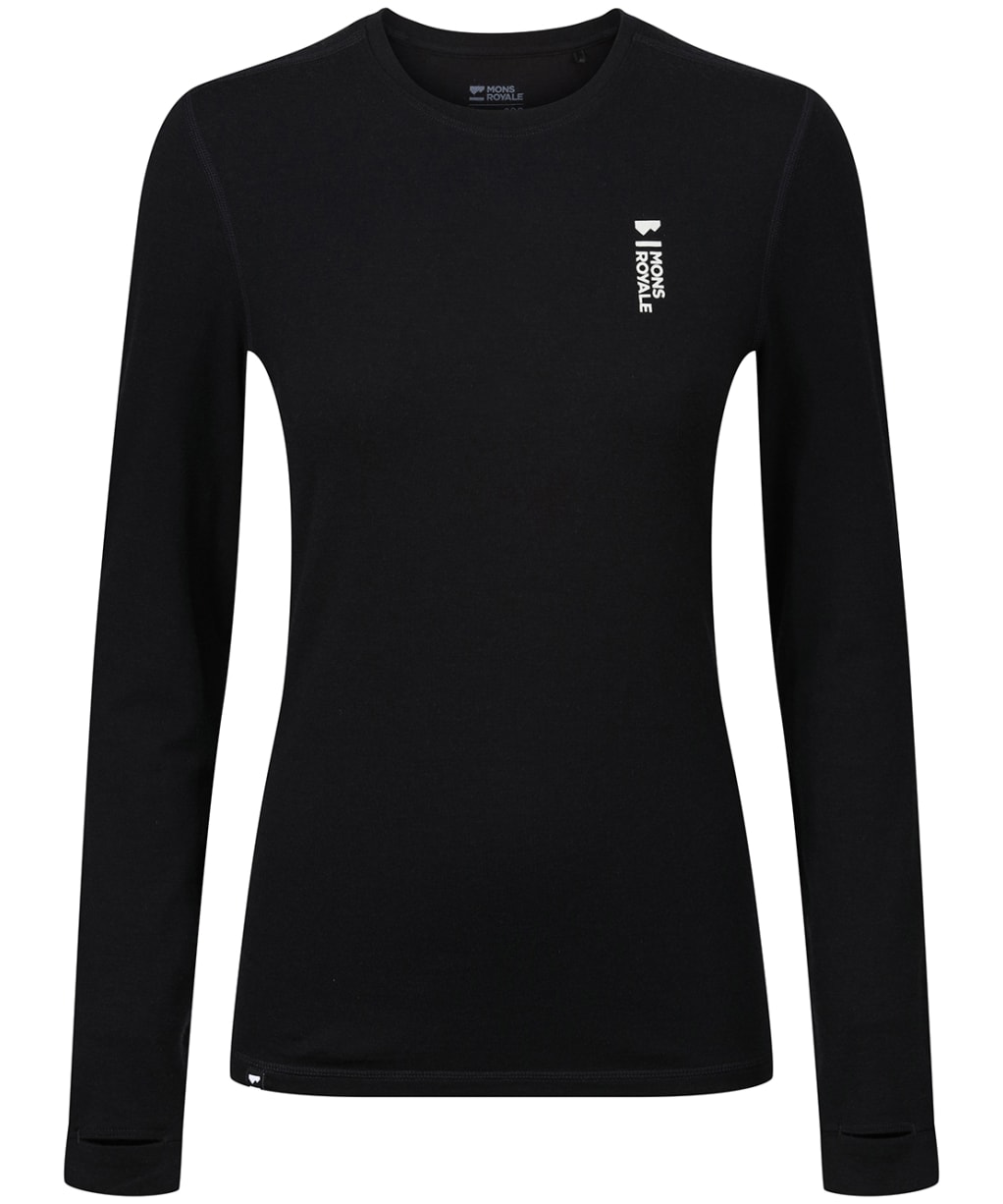 Women’s Mons Royale Cascade Merino Flex 200 Long Sleeved T-Shirt - Black
