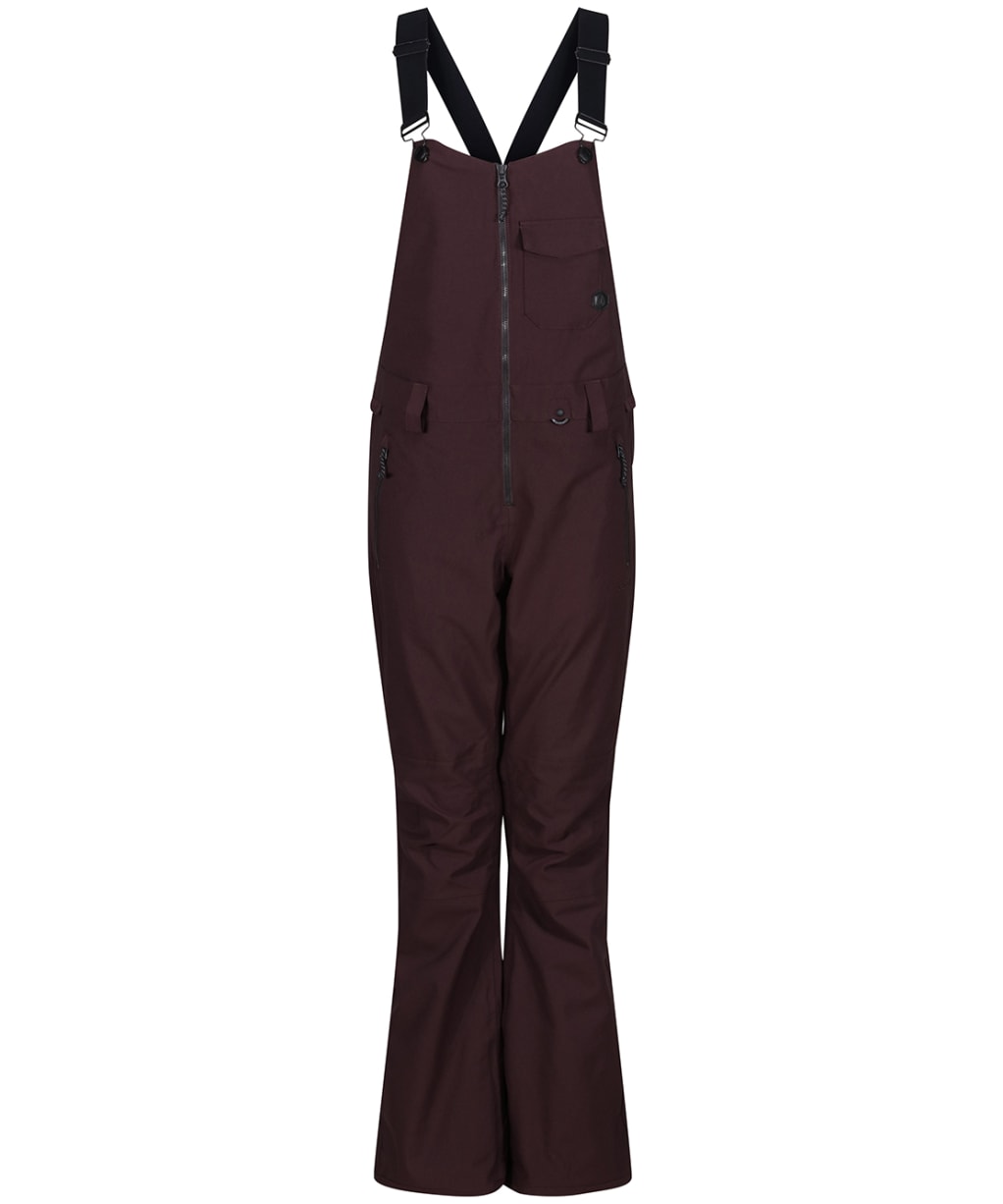Women's Volcom Swift Bib Overall - BLACK PLUM