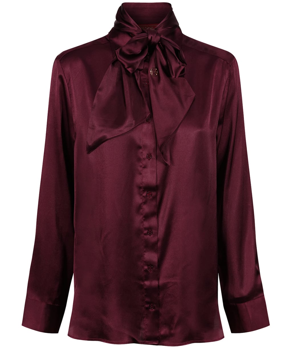 burgundy satin blouse