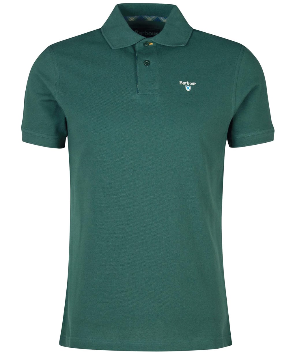 Men's Barbour Tartan Pique Polo Shirt - Green Gables
