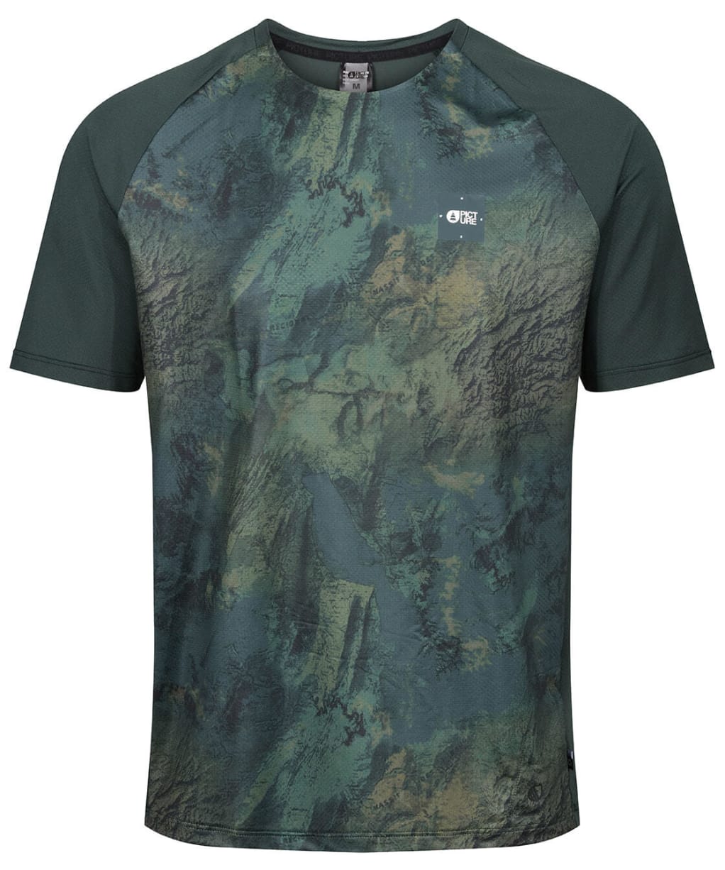 Men's Picture Osborn Printed Short Sleeved Tech T-Shirt - Geology Green