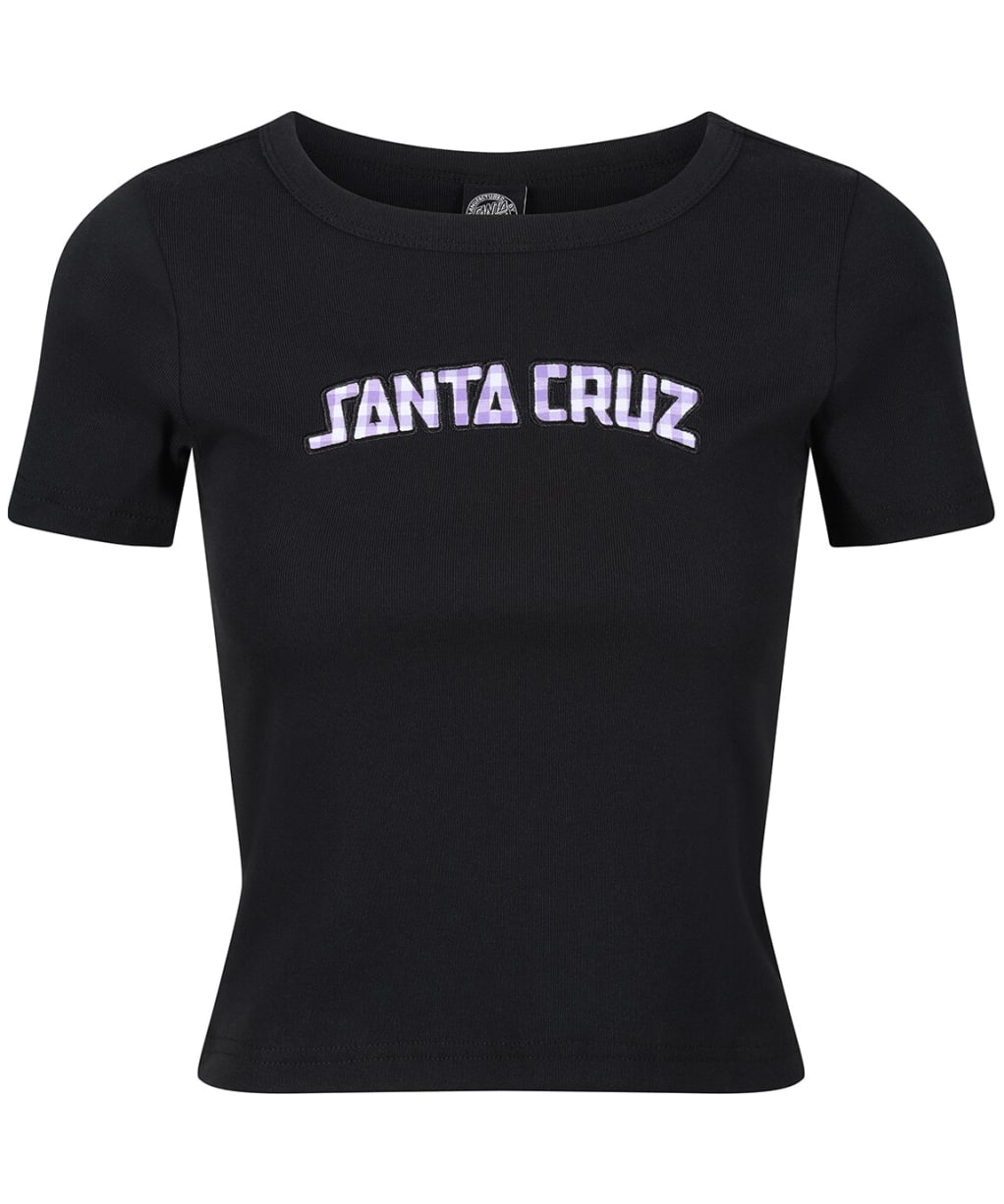 Women's Santa Cruz Gingham Arch Strip T-Shirt - Black
