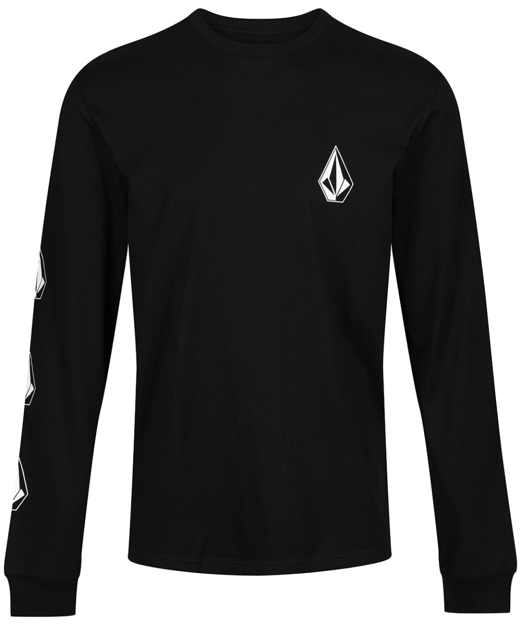 Men's Volcom Iconic Stone Long Sleeve T-Shirt - Black
