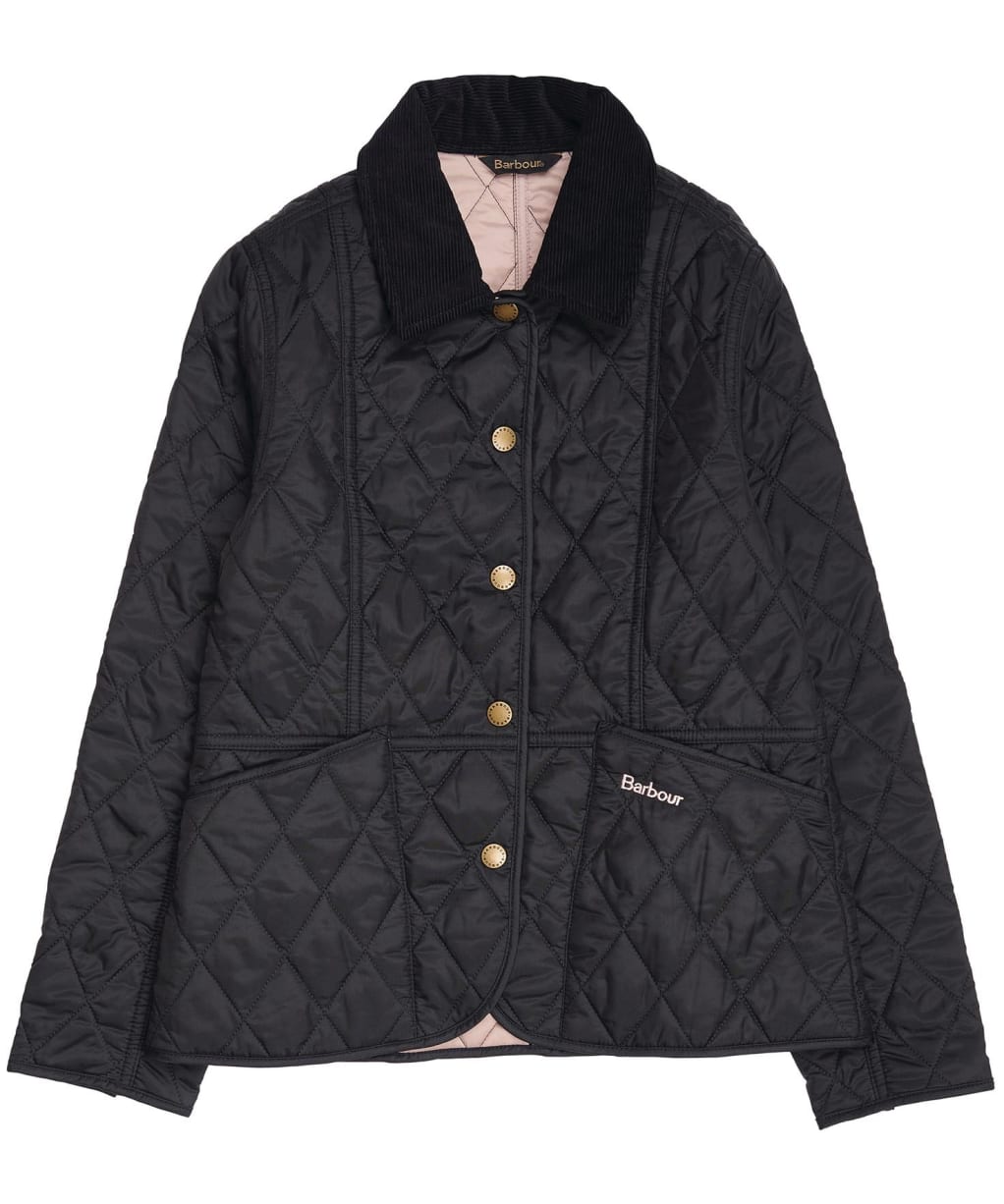 Girl's Barbour Summer Liddesdale Quilted Jacket, 2-9yrs - Black / Gardenia
